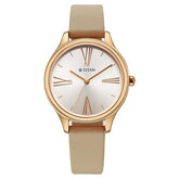 Titan Women's Analog Watch Grey Dial With Brown Leather Strap , 2781WL02